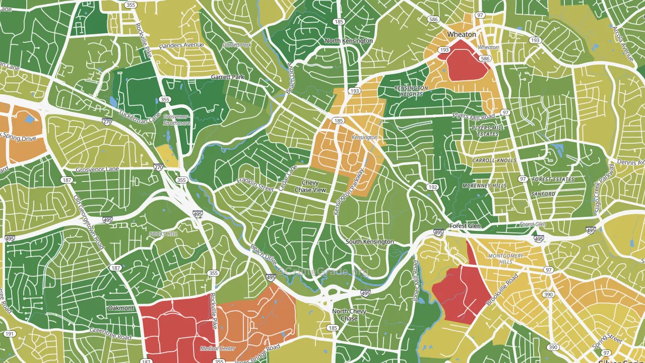 South Kensington, MD Map of Vehicle Theft Rates