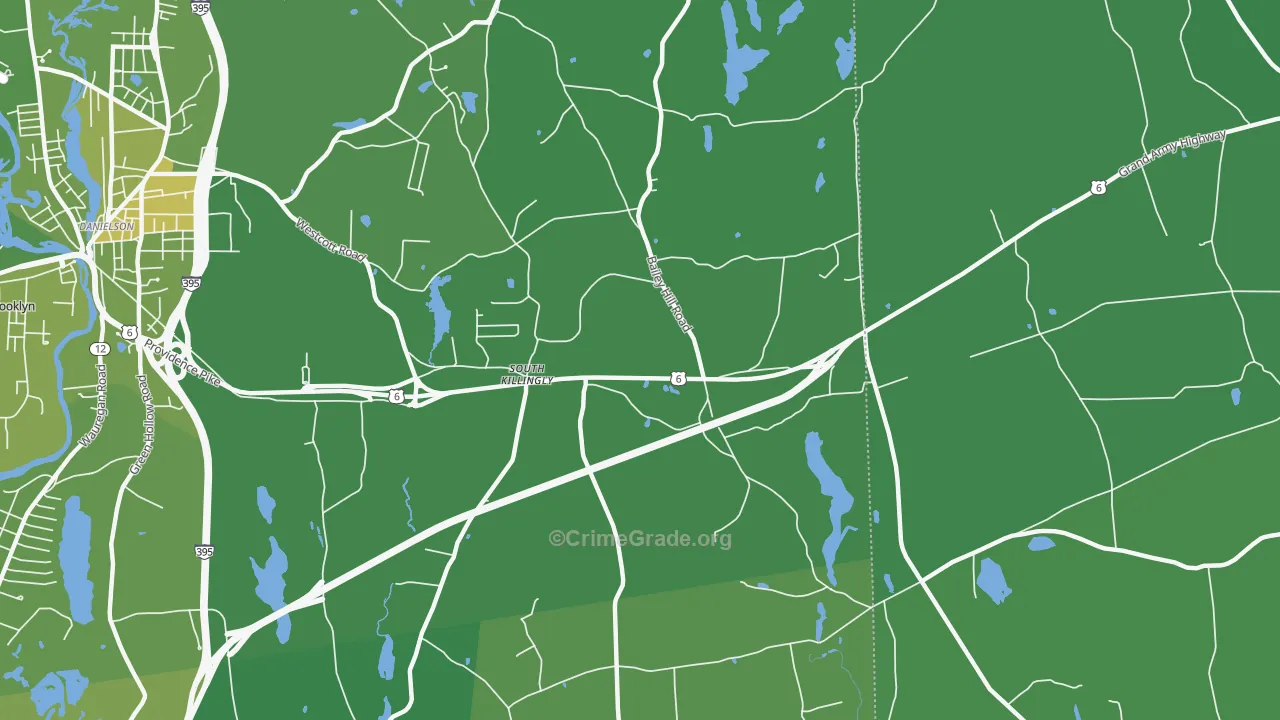 South Killingly, CT Map of Vehicle Theft Rates