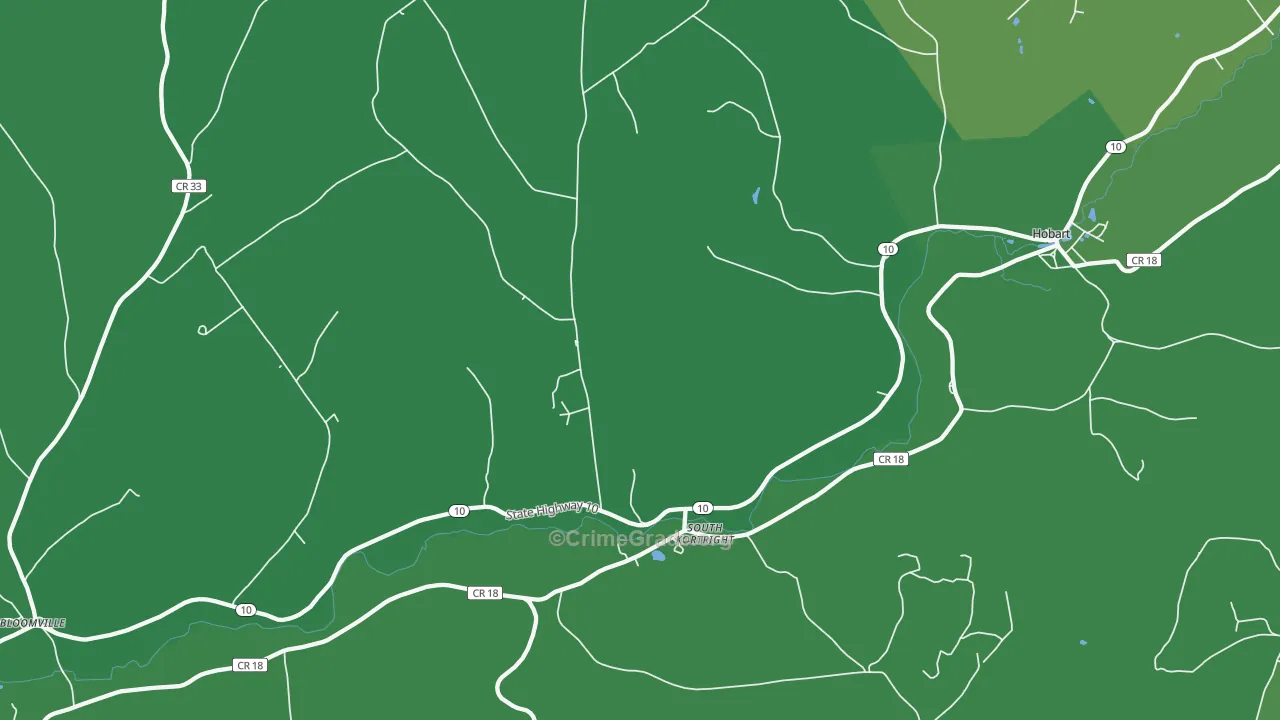 South Kortright, NY Map of Vehicle Theft Rates