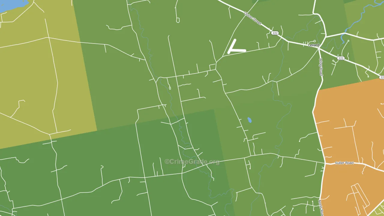 South Levant, ME Map of Vehicle Theft Rates