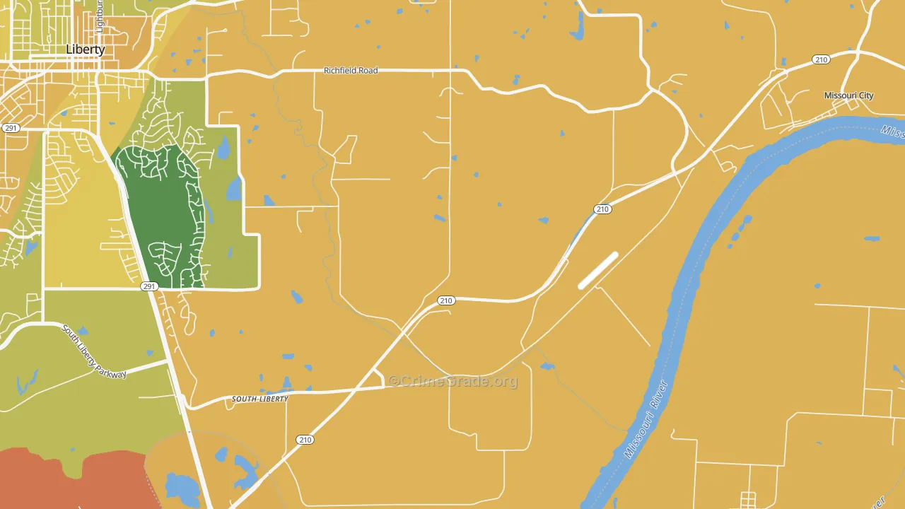 South Liberty, MO Map of Vehicle Theft Rates
