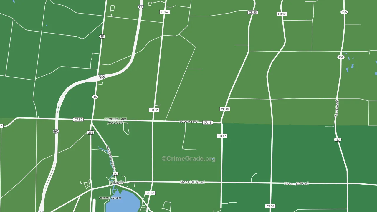 South Lima, NY Map of Vehicle Theft Rates