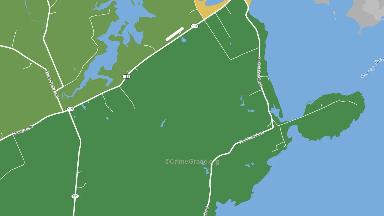 South Lubec, ME Map of Vehicle Theft Rates