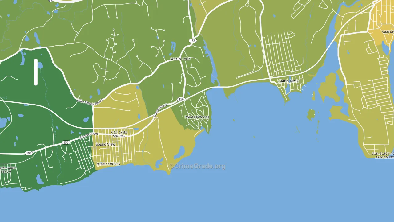 South Lyme, CT Map of Vehicle Theft Rates