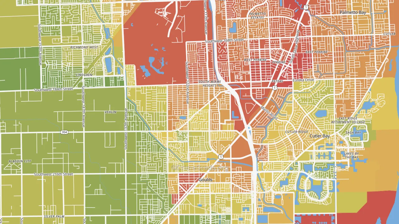 South Miami Heights, FL Map of Vehicle Theft Rates