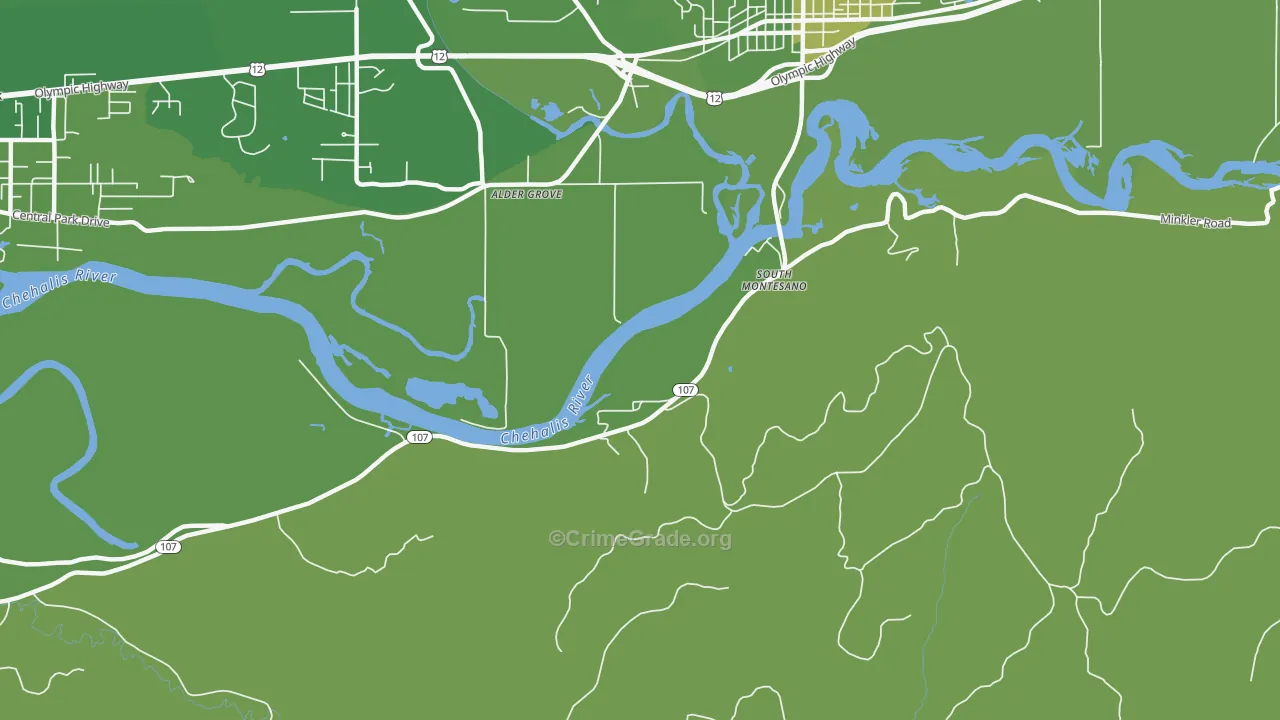 South Montesano, WA Map of Vehicle Theft Rates