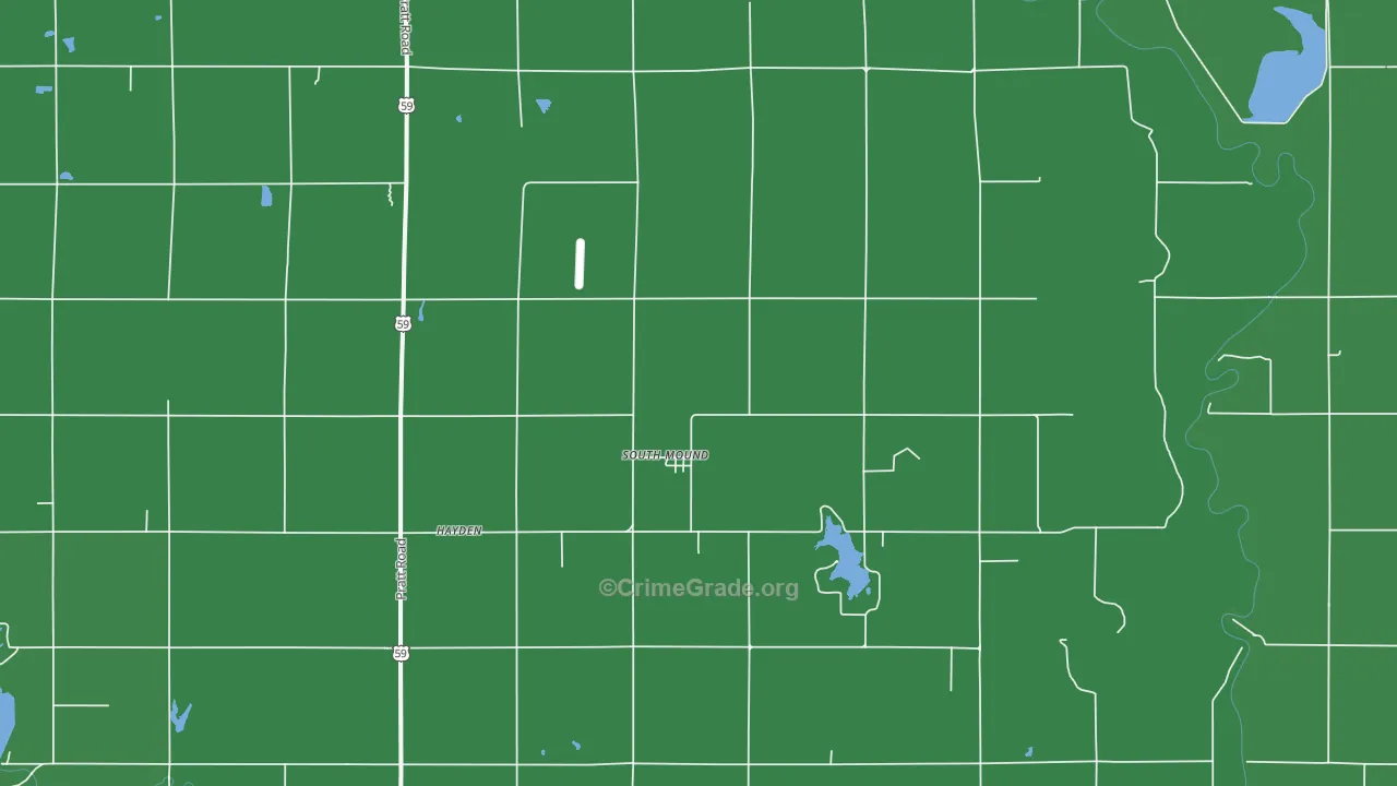 South Mound, KS Map of Vehicle Theft Rates