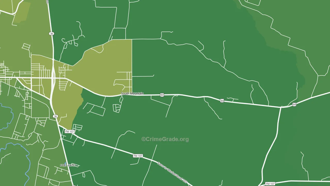 South Mountain, TX Map of Vehicle Theft Rates