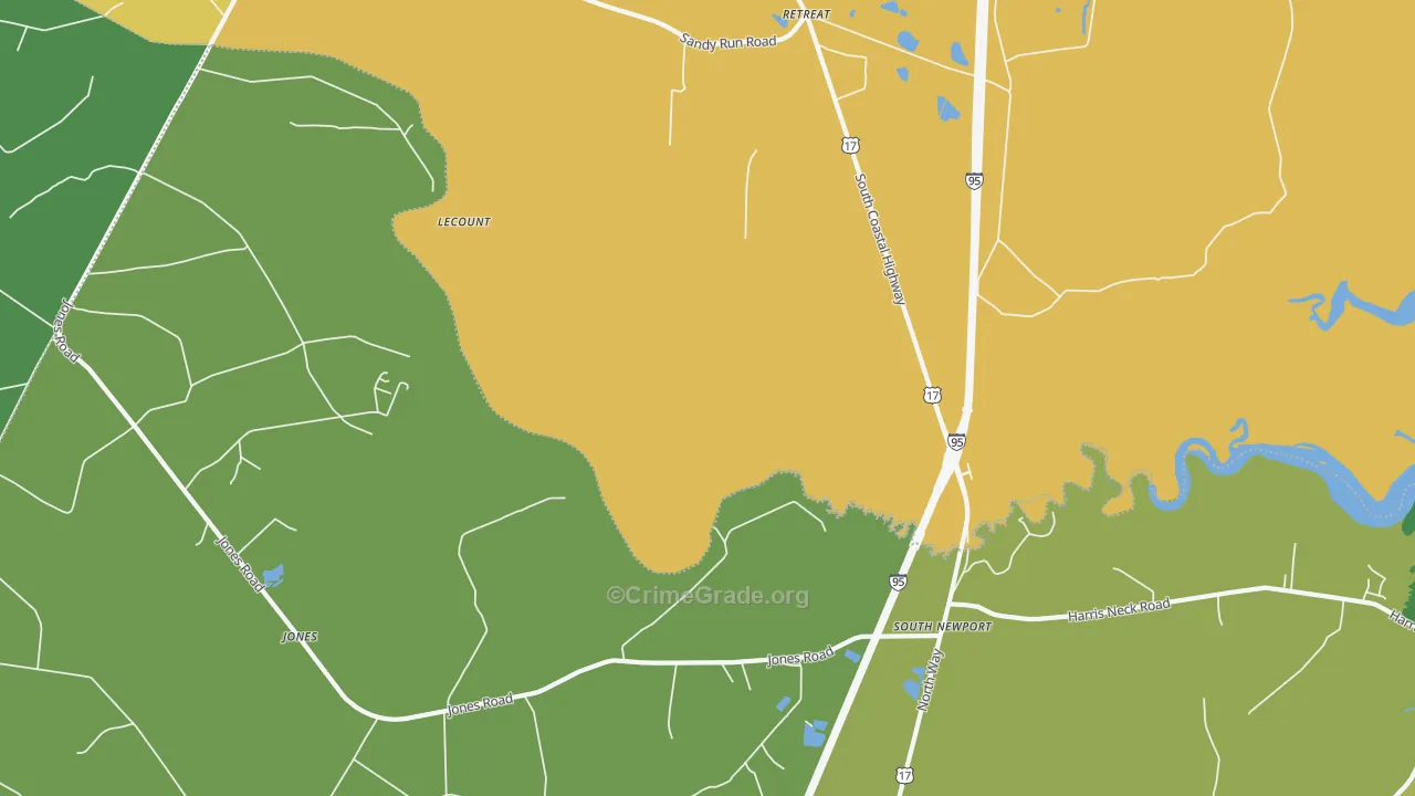 South Newport, GA Map of Vehicle Theft Rates