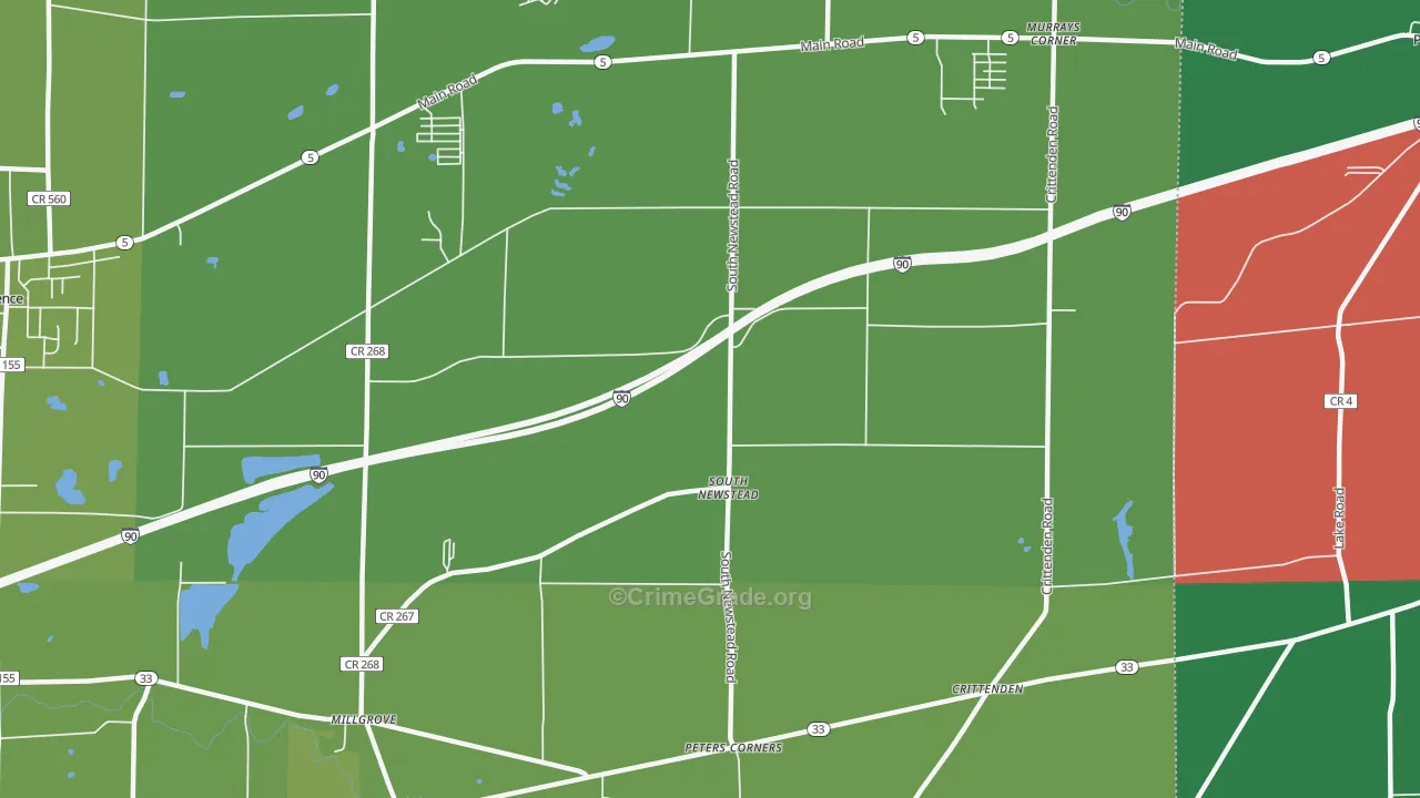 South Newstead, NY Map of Vehicle Theft Rates