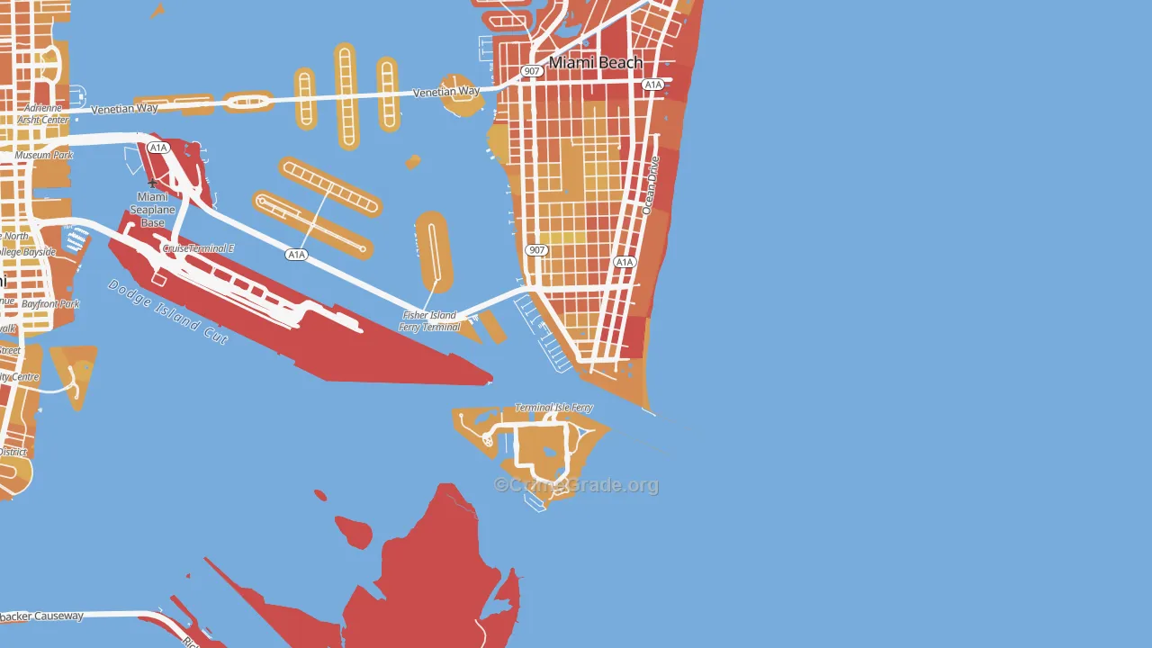 South of Fifth, Miami Beach, FL Map of Vehicle Theft Rates