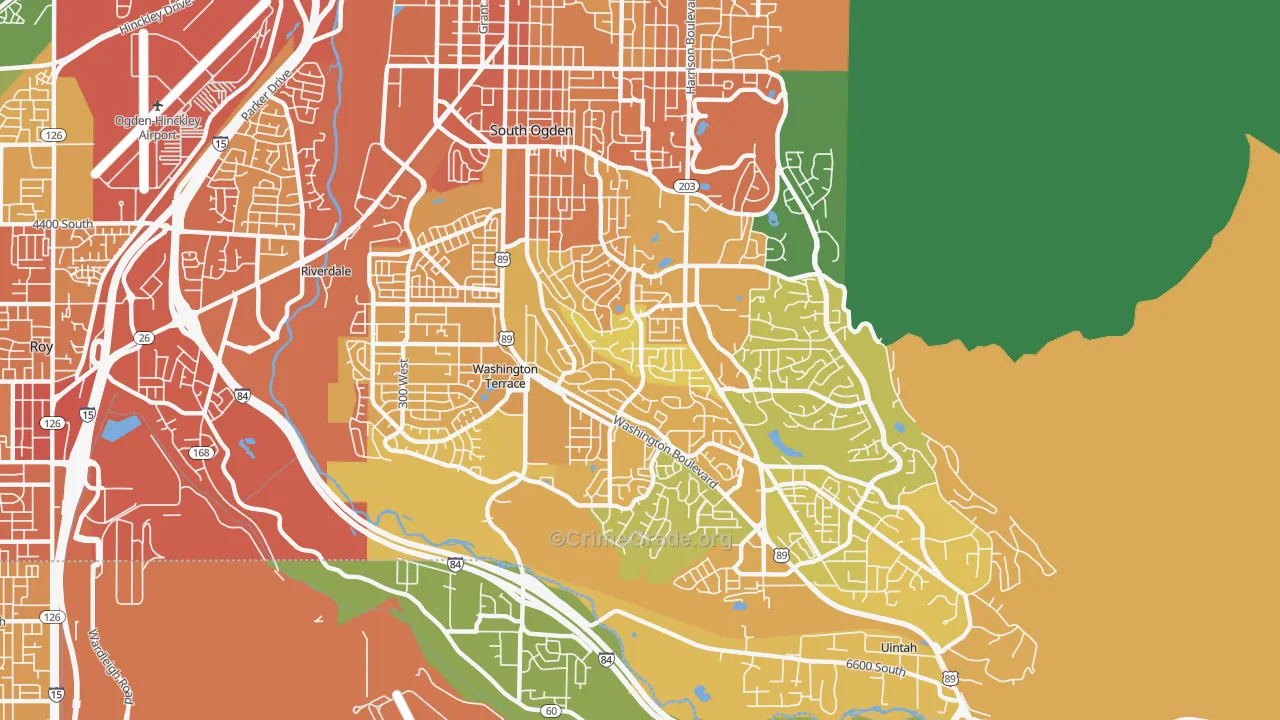South Ogden, UT Map of Vehicle Theft Rates