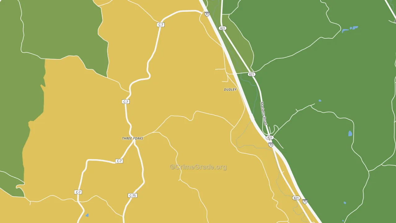 South Olive, OH Map of Vehicle Theft Rates