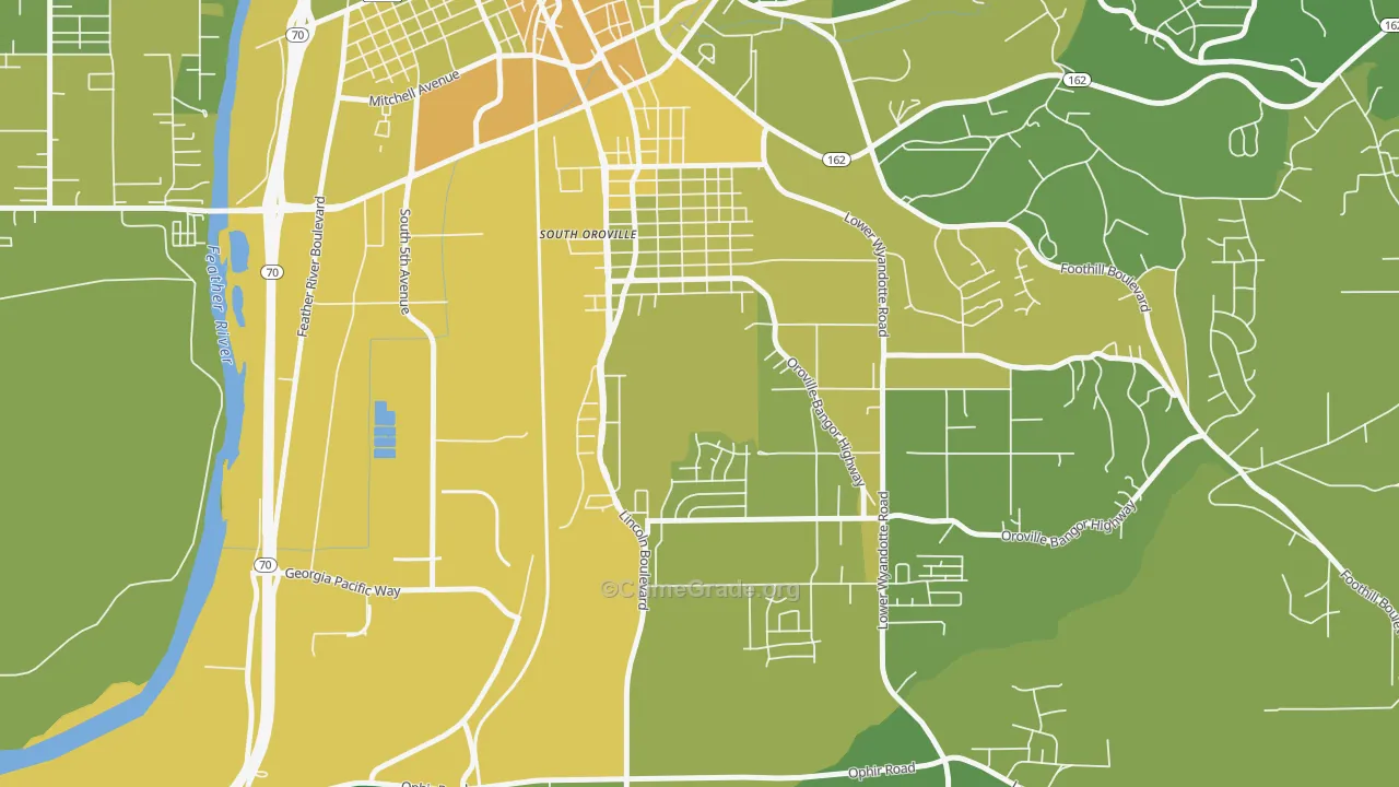 South Oroville, CA Map of Vehicle Theft Rates