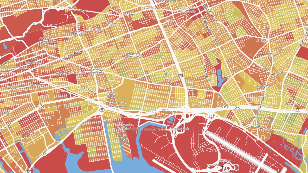 South Ozone Park, Queens, NY Map of Vehicle Theft Rates