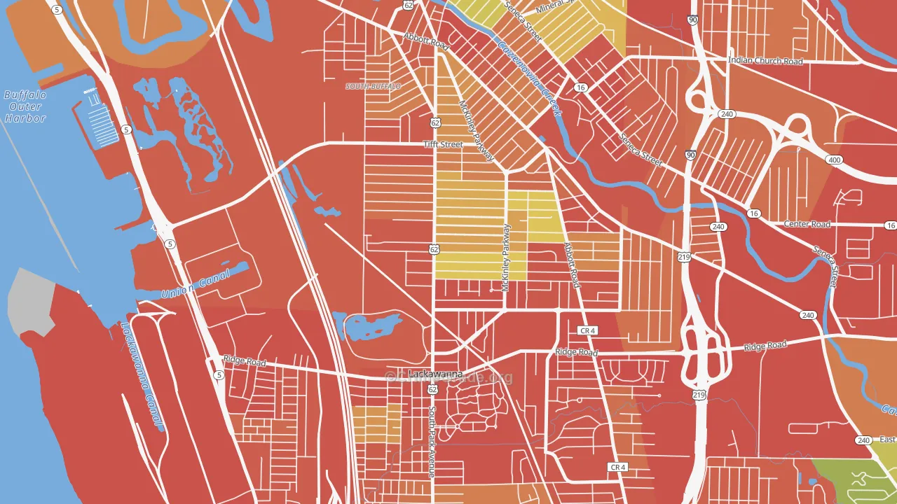 South Park, Buffalo, NY Map of Vehicle Theft Rates