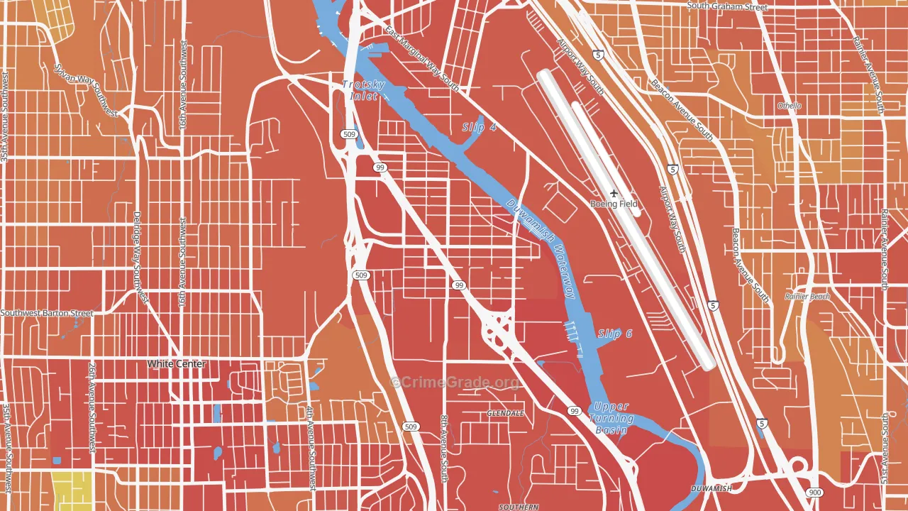 South Park, Seattle, WA Map of Vehicle Theft Rates