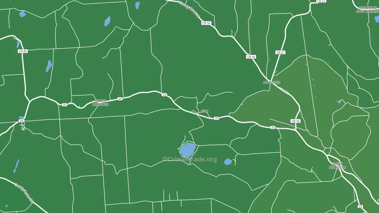 South Plymouth, NY Map of Vehicle Theft Rates