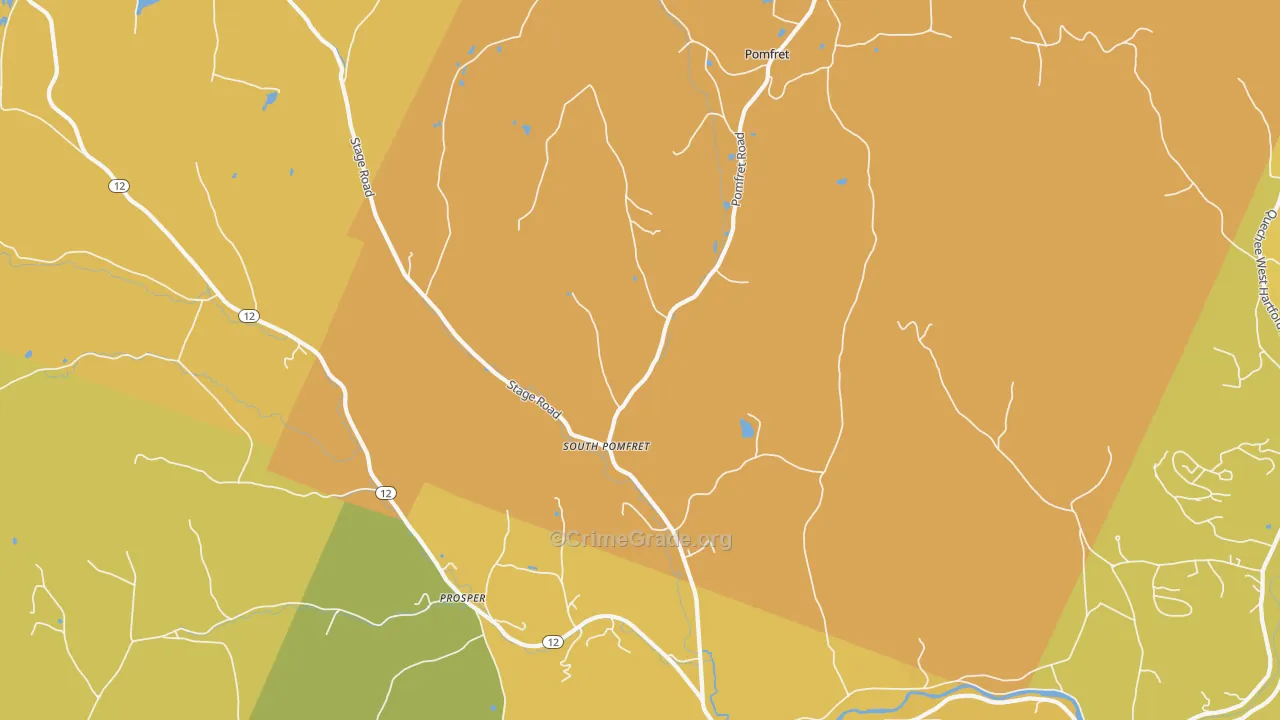 South Pomfret, VT Map of Vehicle Theft Rates