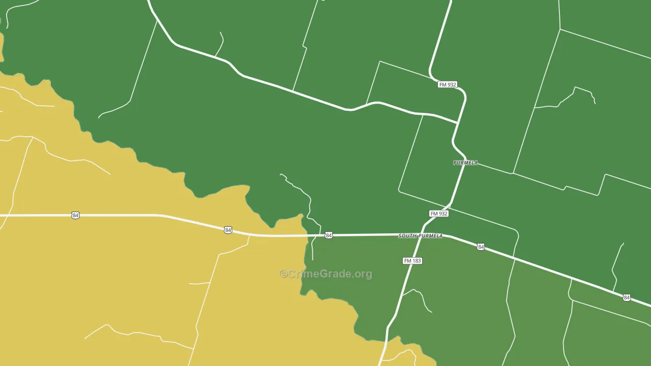 South Purmela, TX Map of Vehicle Theft Rates