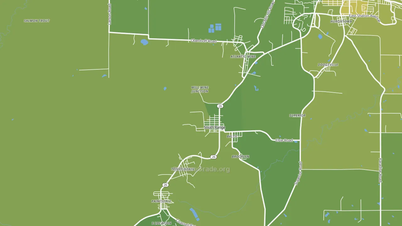 South Range, MI Map of Vehicle Theft Rates