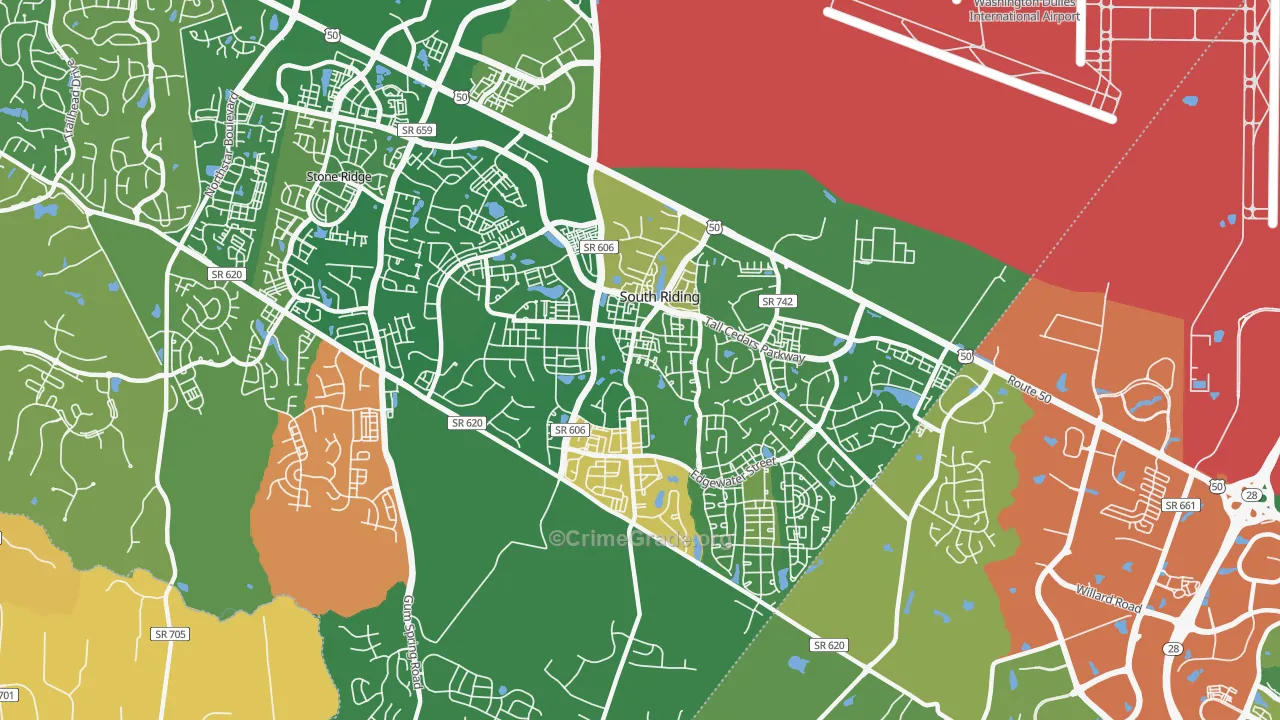South Riding, VA Map of Vehicle Theft Rates