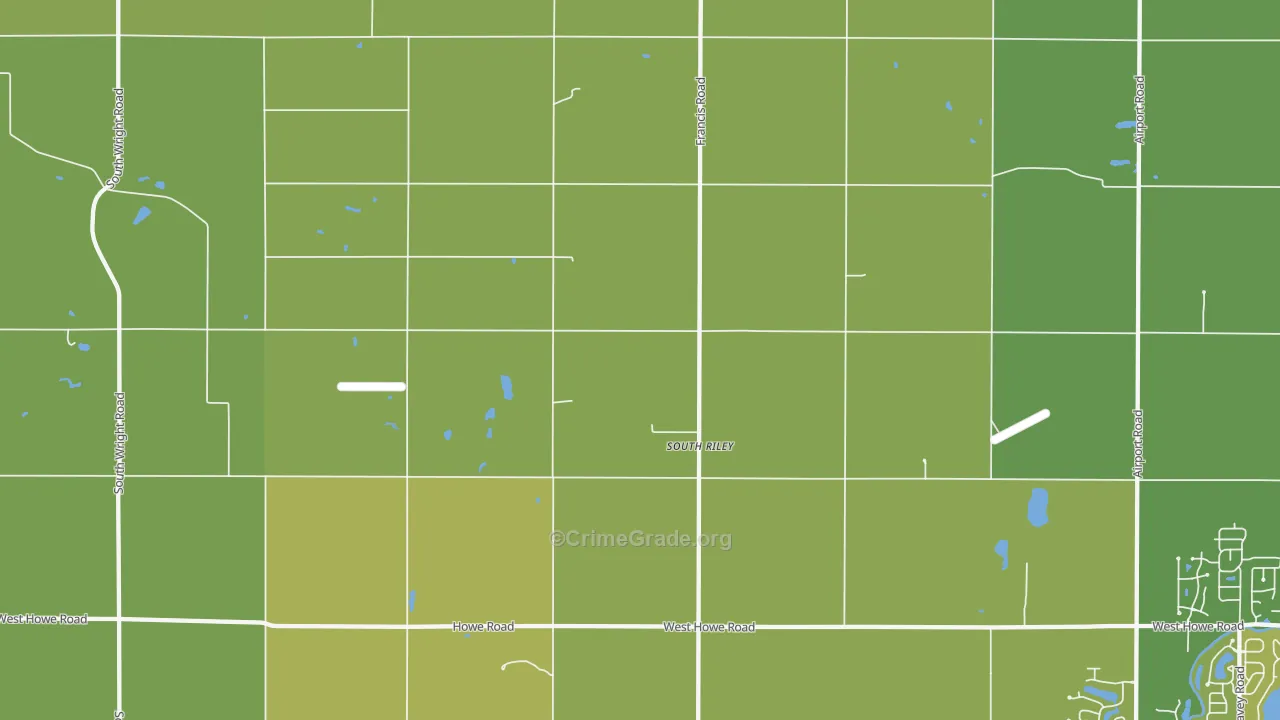 South Riley, MI Map of Vehicle Theft Rates