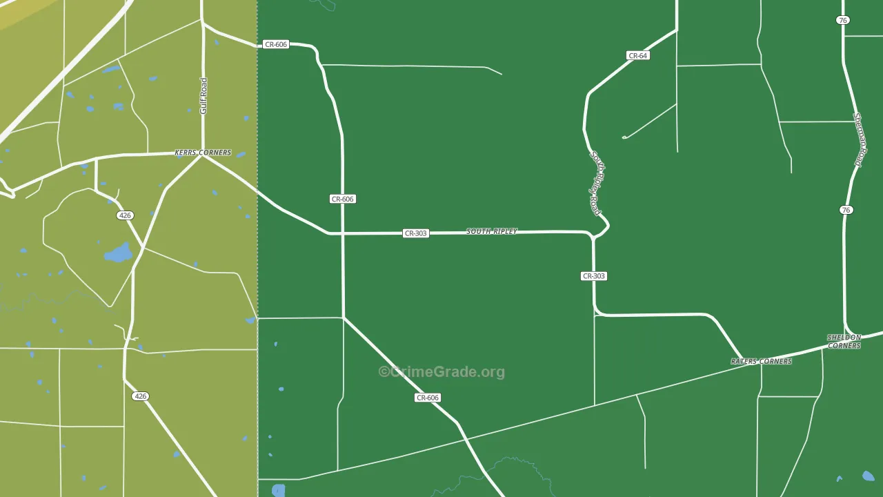 South Ripley, NY Map of Vehicle Theft Rates
