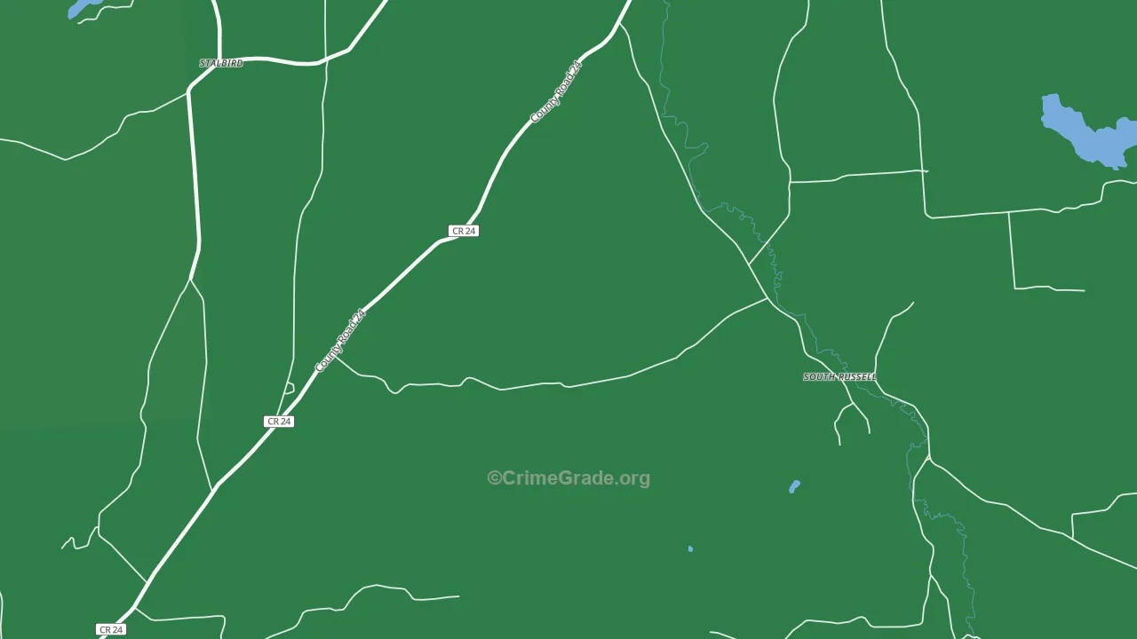 South Russell, NY Map of Vehicle Theft Rates
