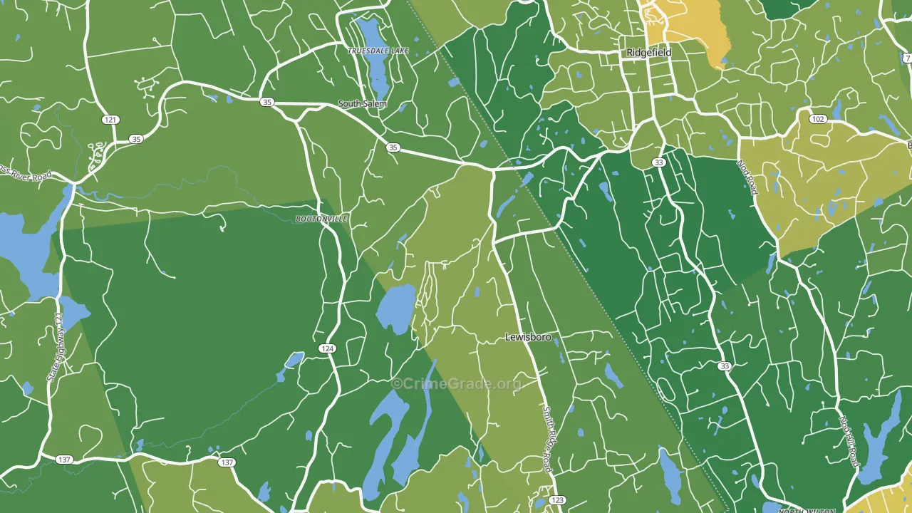 South Salem, NY Map of Vehicle Theft Rates