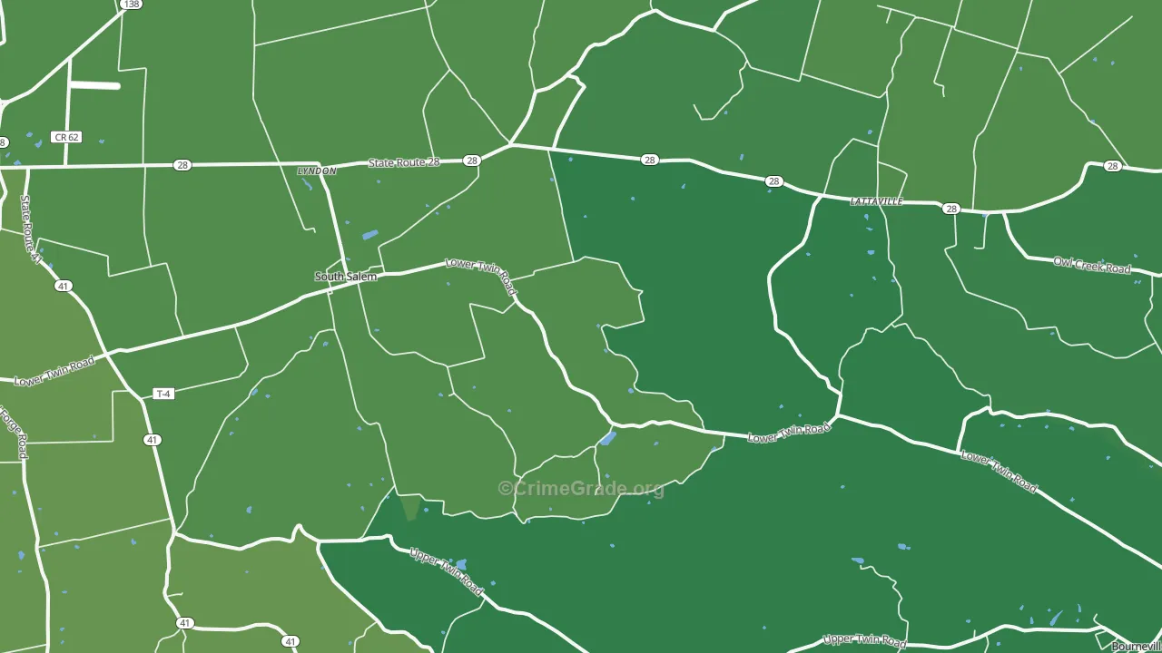 South Salem, OH Map of Vehicle Theft Rates