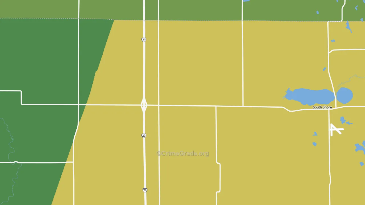 South Shore, SD Map of Vehicle Theft Rates