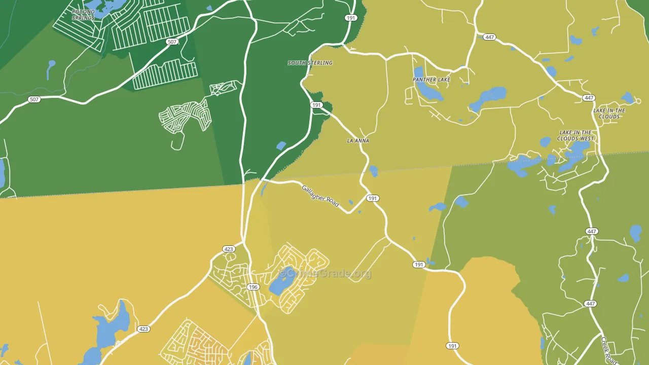 South Sterling, PA Map of Vehicle Theft Rates