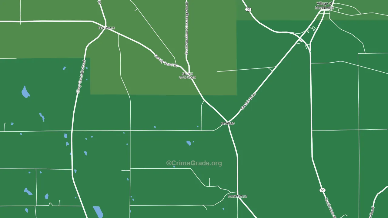 South Stockton, NY Map of Vehicle Theft Rates