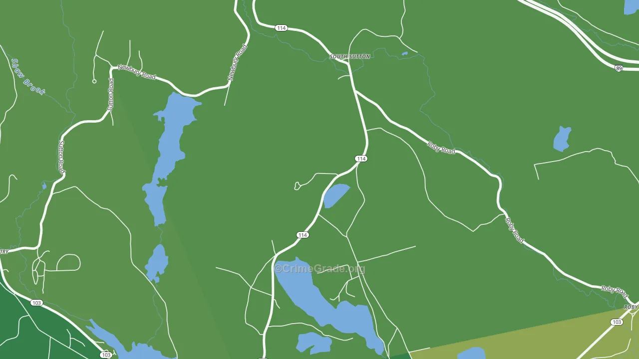 South Sutton, NH Map of Vehicle Theft Rates