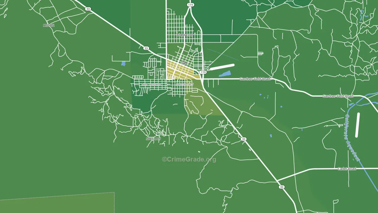 South Taft, CA Map of Vehicle Theft Rates
