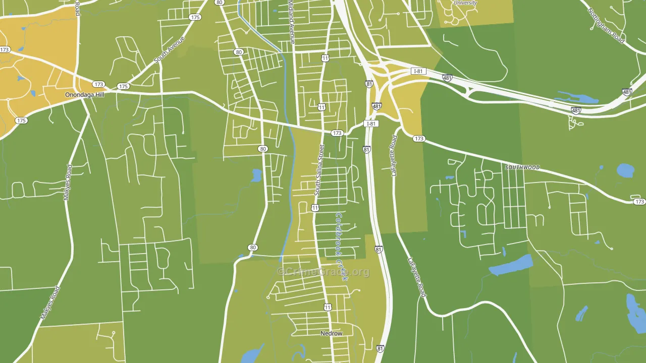 South Valley, Syracuse, NY Map of Vehicle Theft Rates