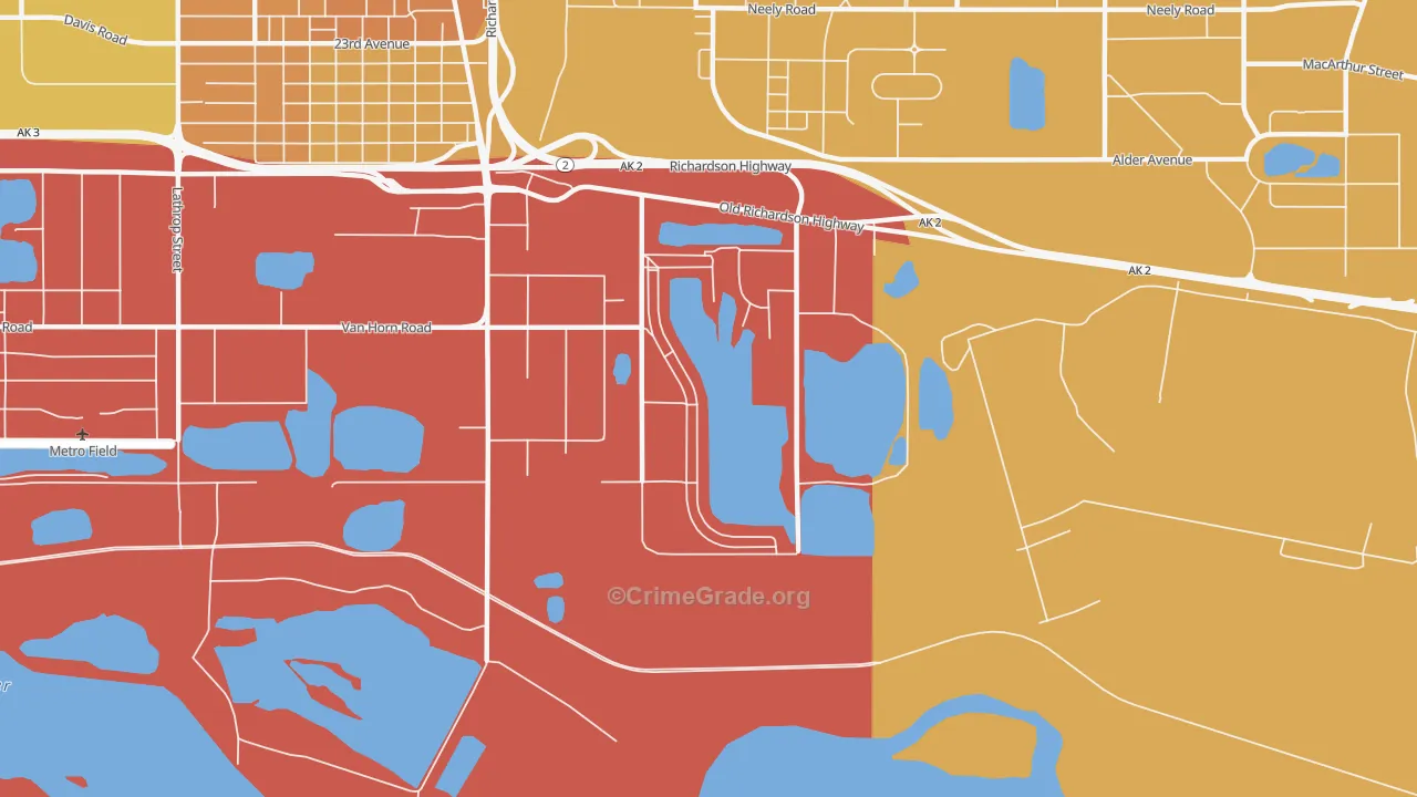 South Van Horn, AK Map of Vehicle Theft Rates