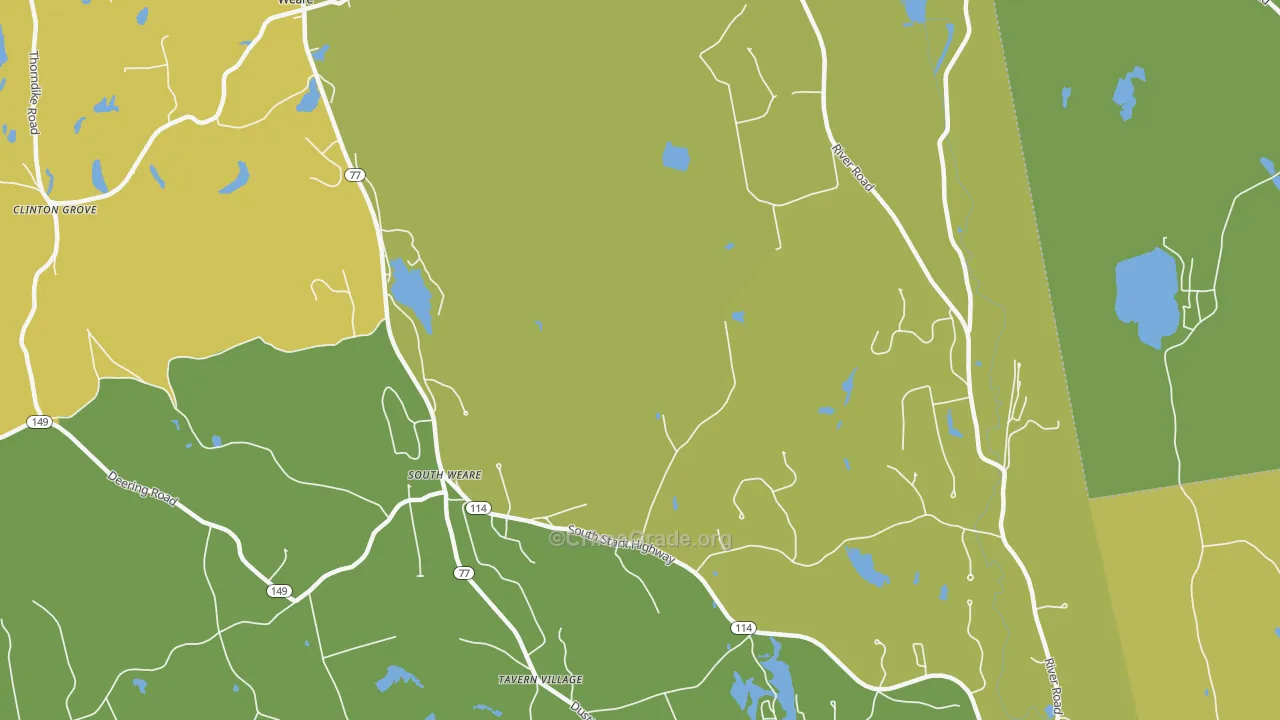South Weare, NH Map of Vehicle Theft Rates