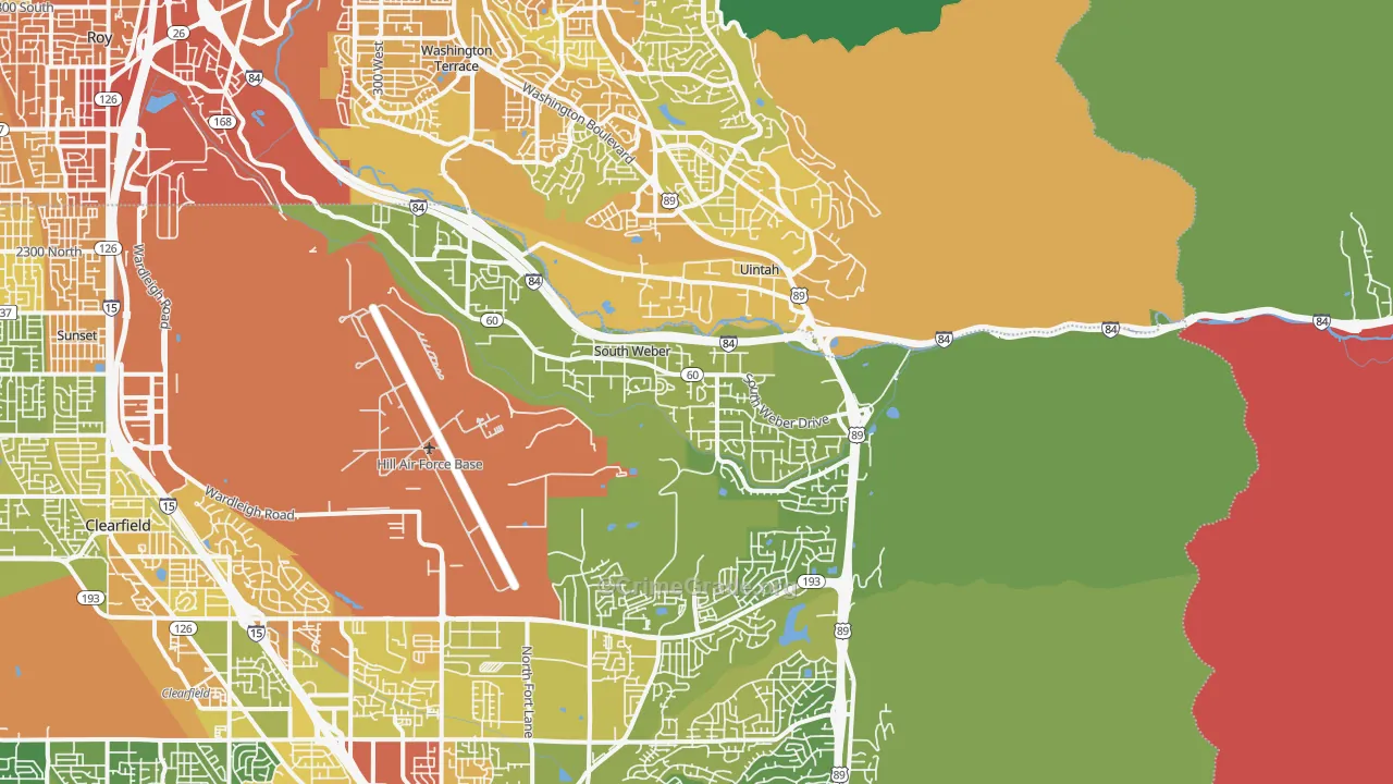 South Weber, UT Map of Vehicle Theft Rates