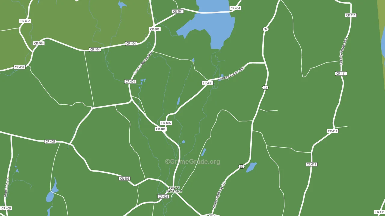 South Westerlo, NY Map of Vehicle Theft Rates