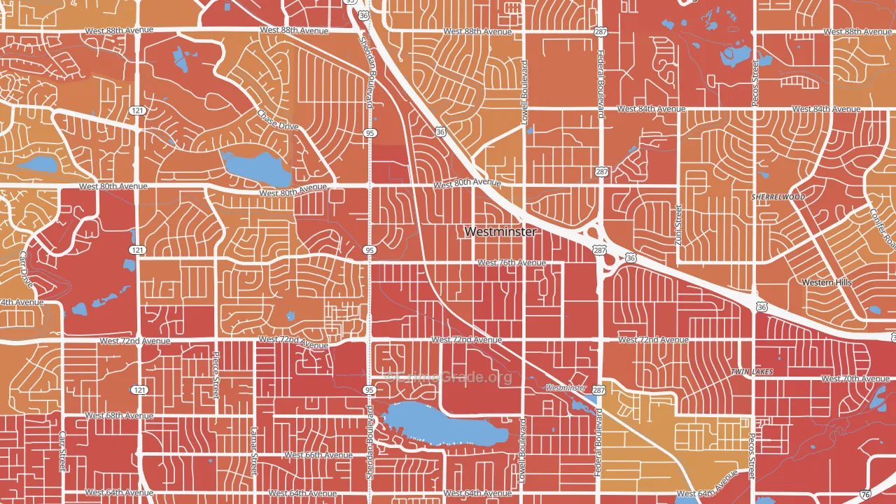 South Westminster, Westminster, CO Map of Vehicle Theft Rates