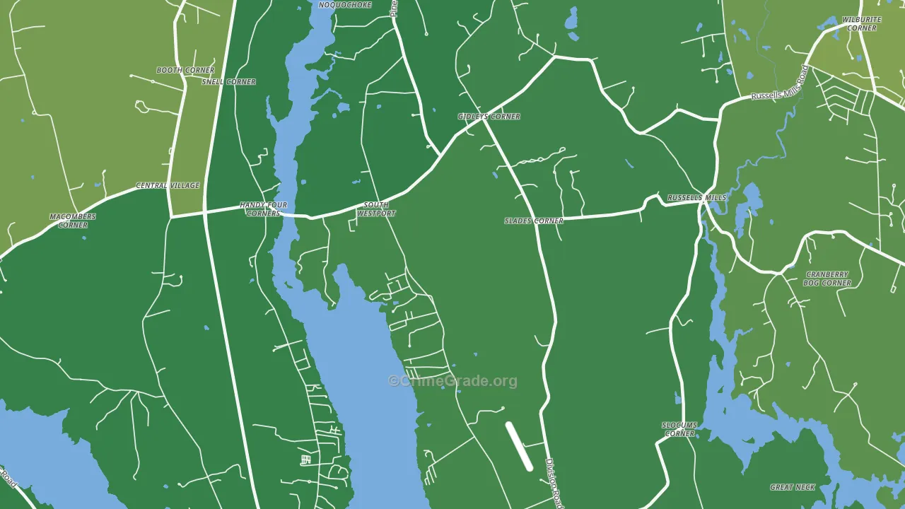 South Westport, MA Map of Vehicle Theft Rates
