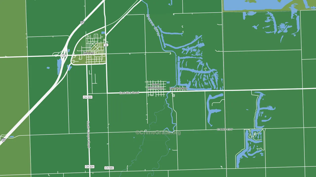 South Wilmington, IL Map of Vehicle Theft Rates