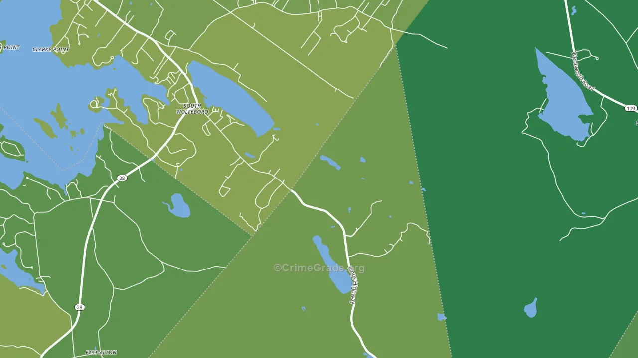 South Wolfeboro, NH Map of Vehicle Theft Rates