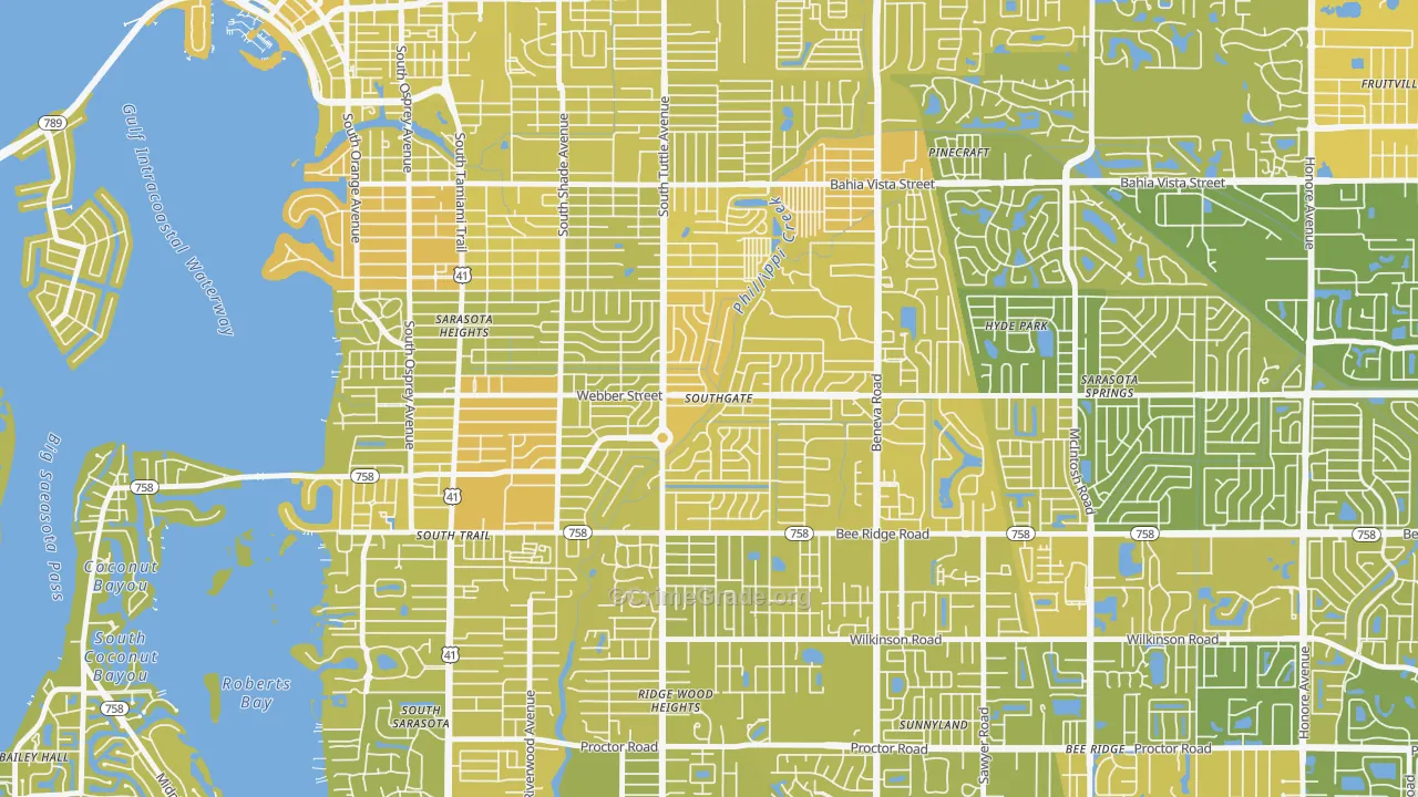 Southgate, FL Map of Vehicle Theft Rates