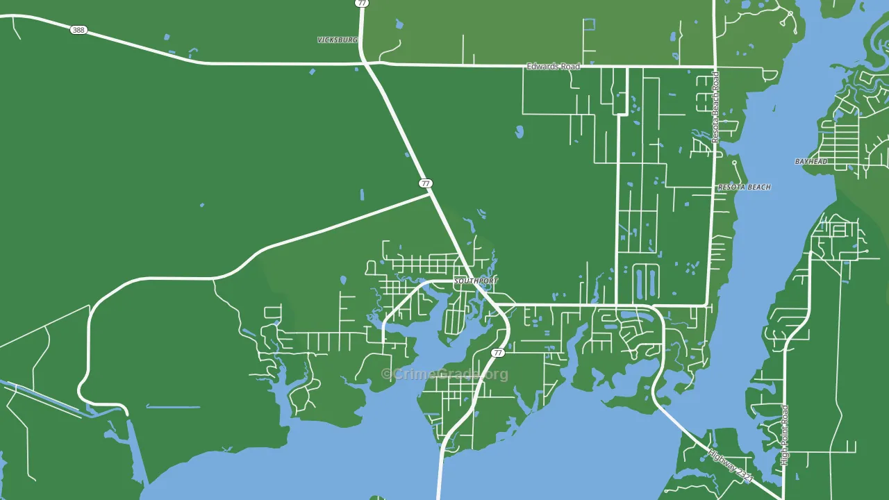 Southport, FL Map of Vehicle Theft Rates