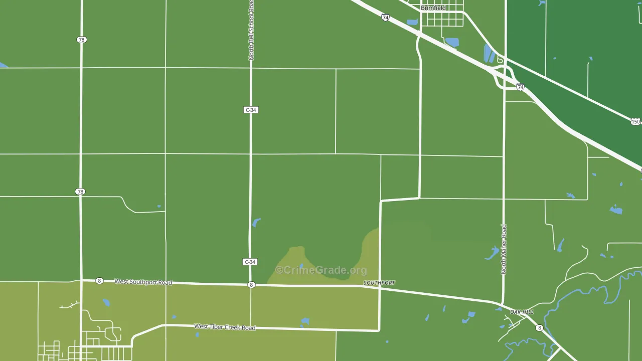 Southport, IL Map of Vehicle Theft Rates