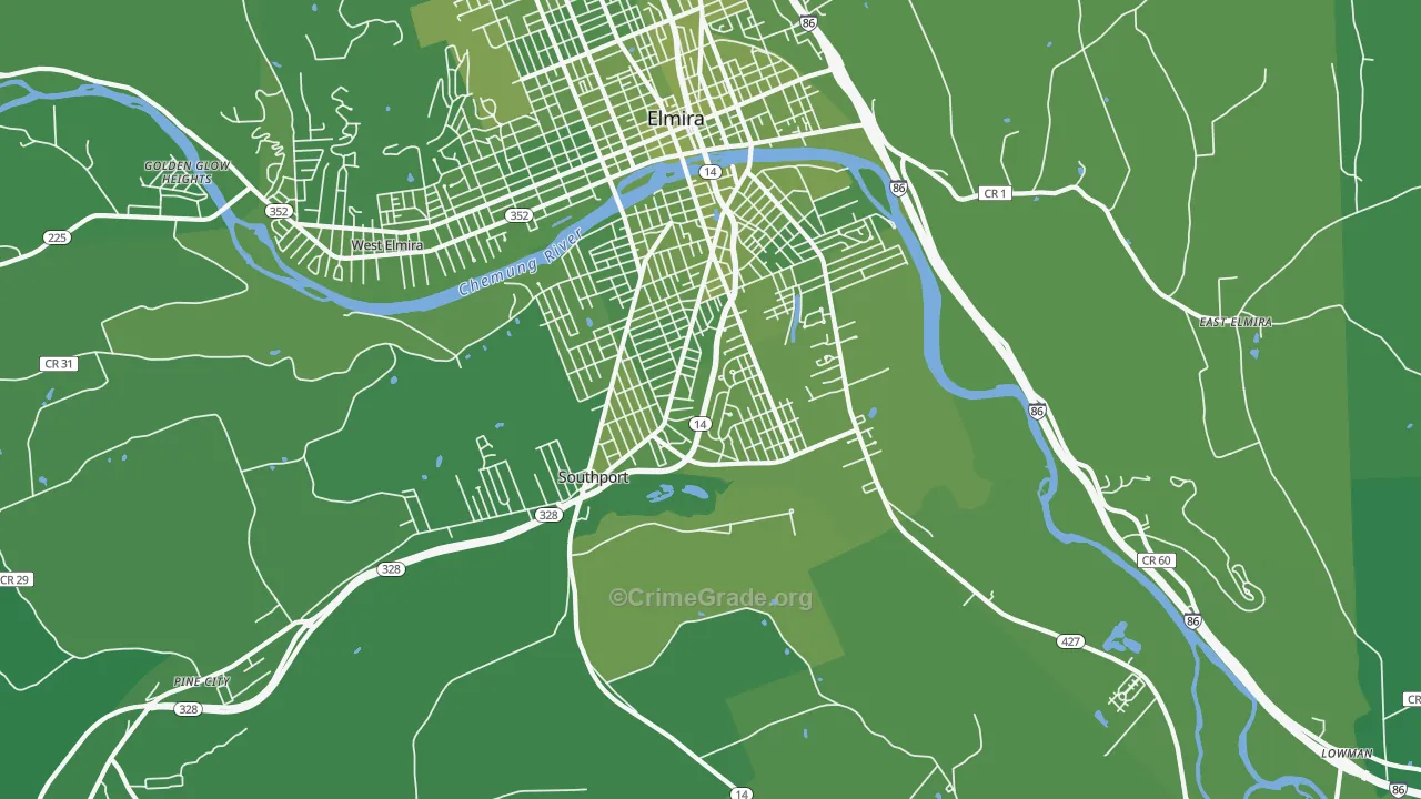 Southport, NY Map of Vehicle Theft Rates
