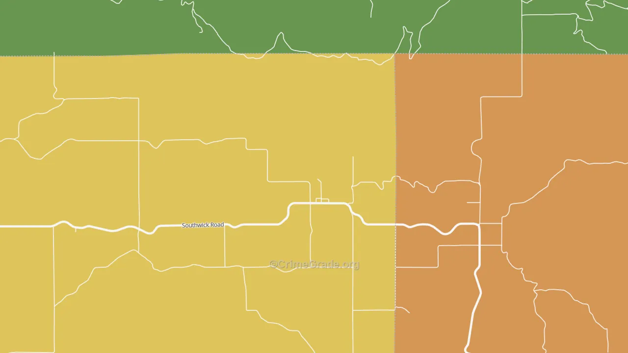 Southwick, ID Map of Vehicle Theft Rates